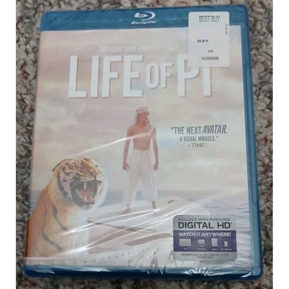 20th Century Studios Other - Life Of Pi Blu-Ray New Factory Sealed PG Movie Suraj Sharma Irrfan Khan Fantasy